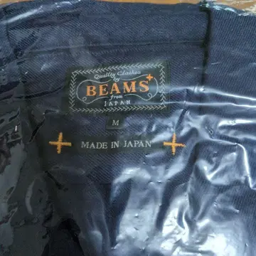 BEAMS+ 반팔 셔츠 M 네이비 일본제