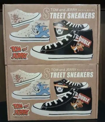 TOM and JERRY 스트릿 스니커즈 26.0cm 화이트 블랙 세트