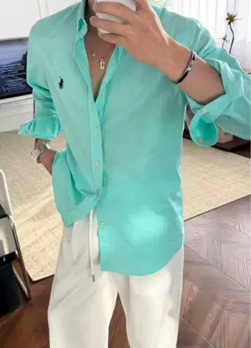 폴로 랄프로렌 린넨 버튼 다운 셔츠 클래식 핏