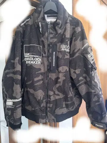 AVIREX 플라이트 자켓 카모 패턴 2XL 밀리터리 블루종