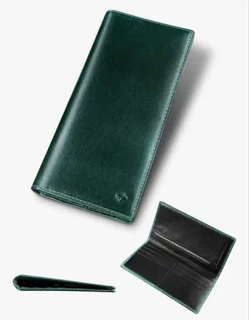 새상품 키라콤 장지갑 다크 그린 천연 가죽 레더 월렛 남성용 그린