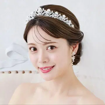 ANNAN WEDDING 가로 길이 넓은 티아라 펄 T52