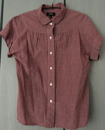 A.P.C. 깅엄 체크 반팔 셔츠