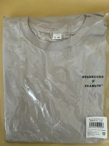 STARBUCKS PEANUTS 티셔츠 S-M 그레이 스벅 스누피