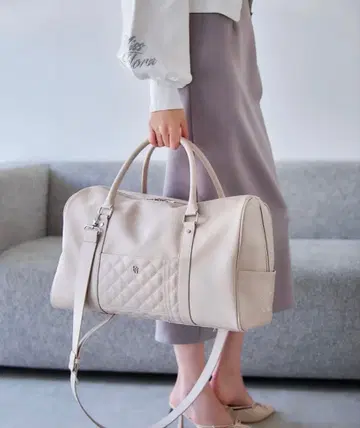 [ Riu ] leather traveling bag /beige