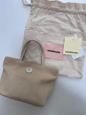 minitmute 코듀로이 핸드백 베이지