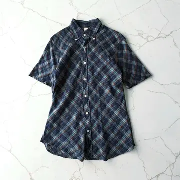 빔즈 BEAMS CEI 체크 반팔 BD 셔츠 남성용 M 일본제