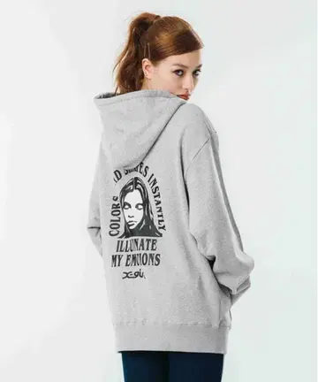 X-girl ARCH & FACE LOGO SWEAT HOODIE M
