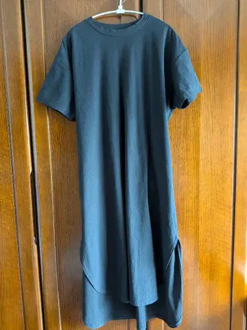 mizuiro ind 블랙 반팔 튜닉 허리 리본 포함