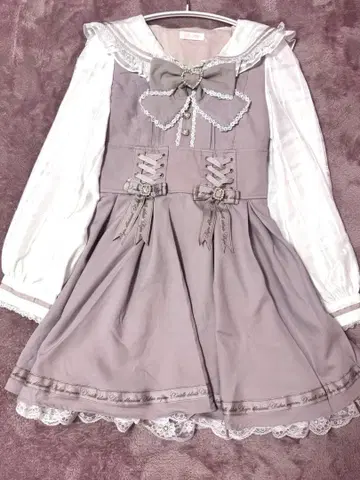 LIZLISA 리즈리사 메시지 체크 세일러 원피스