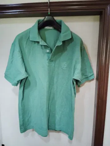일본제 Crocodile 반팔 피케 셔츠 자수 로고 L 그린