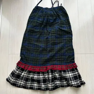 BEAMSBOY 체크 무늬 플레어 스커트