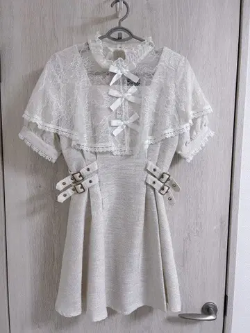 ROJITA 트리플 리본 트위드 케이프 원피스