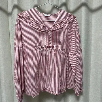 핑크하우스 스트라이프 세일러 블라우스