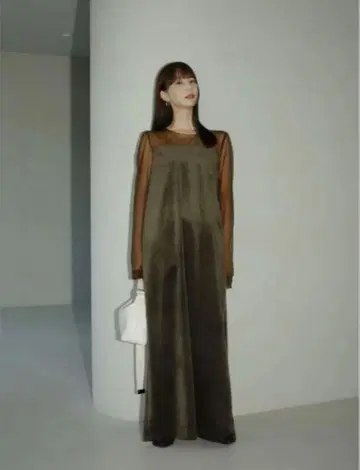 lauren 시스루 벨로아 원피스 드레스