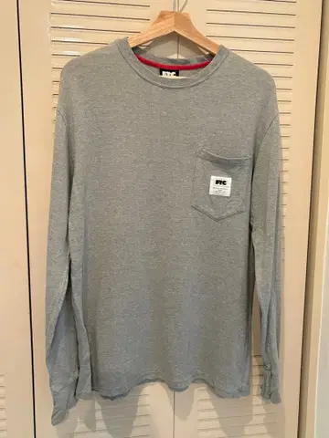 FTC 긴팔 티셔츠 M 그레이 L/S 가슴 포켓