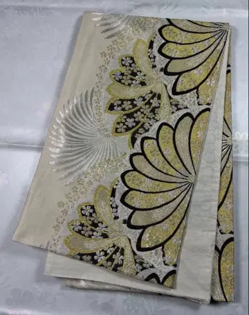 ak-015 순수 실크 후쿠로 오비 후리소데 성인식 새상품급 꽃 무늬