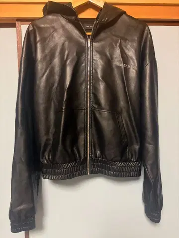 LAST NEST LEATHER ZIP HOODIE 블랙