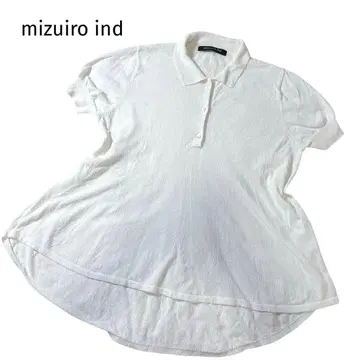 mizuiroind 메쉬 피케 셔츠 반팔 화이트 넉넉한 빅 사이즈