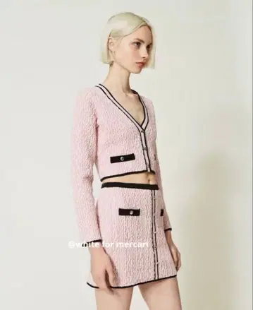 이탈리아 구매 총액 10만 파스텔 핑크 봄 니트 셋업