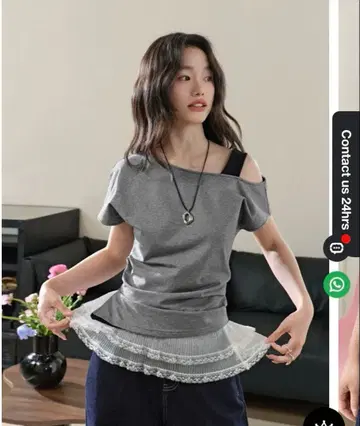 KUOSE 셔츠 S 오프숄