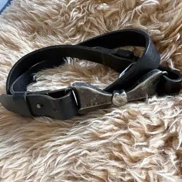 지스타 로우 블랙 가죽 벨트