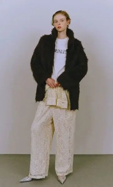 NOUNLESS LOOSE LACE JUMPSUIT 블랙 사이즈 1