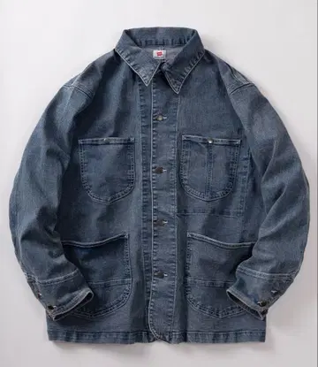 [HANES/헤인즈] 스트레치 데님 커버올 자켓