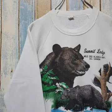 1415 맨투맨 트레이닝복 애니멀 곰 빈티지 캐나다제 80s M