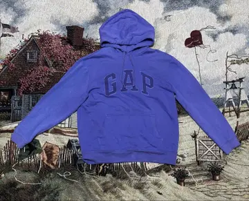 GAP 갭 풀오버 후드티 빅 로고 자수 보라색 퍼플