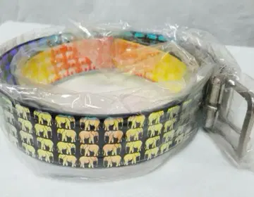 글리터 벨트 / 홀로그램 코끼리 패턴 블랙 네고 불가 상품