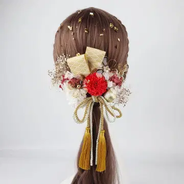 일본풍 머리 장식 세트 꽃 장식 태슬