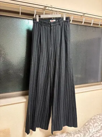 MASU 스트라이프 와이드 슬랙스