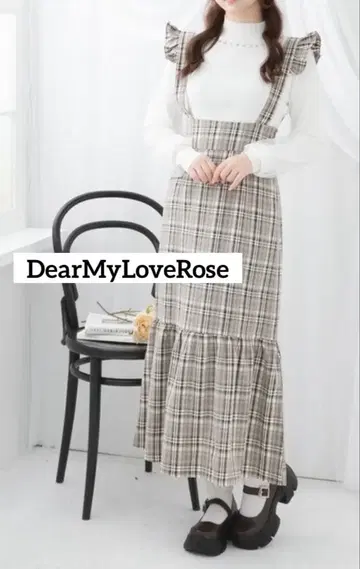 반값 이하 디어마이러브로즈 롱 스커트 체크 디어마이러브