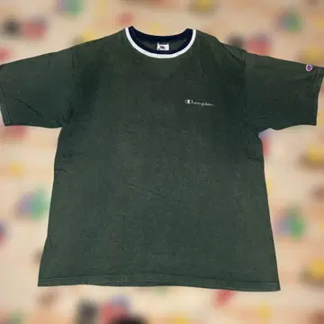 Champion 챔피온 90s USA제 다크 그린 T셔츠 자수