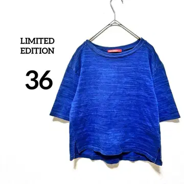 [리미티드 에디션] 반팔 티셔츠 파랑 S 면100% 일본제 슬릿