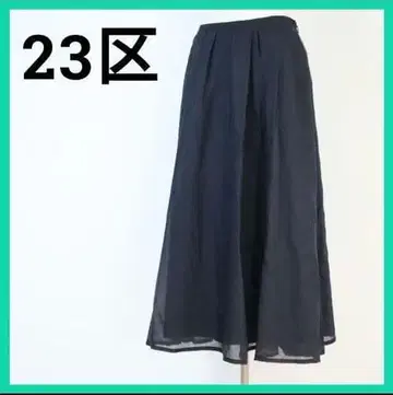 23구 롱 스커트 블랙 쉬폰 원단 M