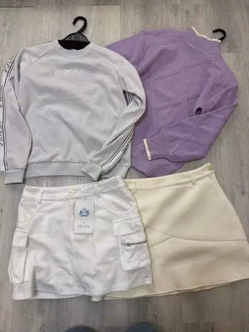 새상품 모나델솔 델솔골프 맨투맨 니트 스커트 셋업