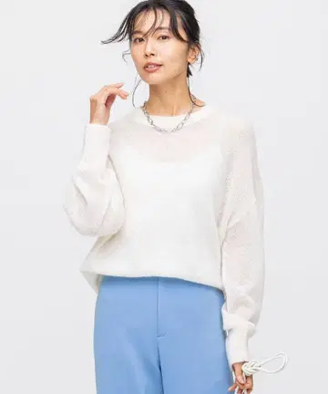 정가 25080엔 새상품 23구 파인 모헤어 크루넥 풀오버 M