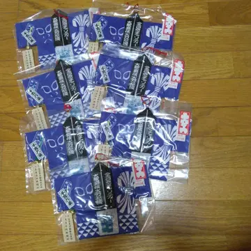 미사용 새상품 ANA 로고 파란색 일본풍 패턴 수건