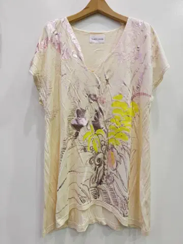 츠모리치사토 프린트 프렌치 슬리브 튜닉