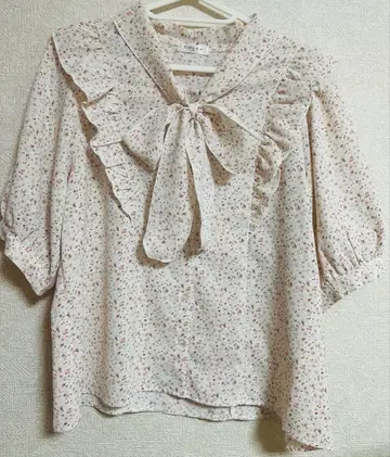 미니 꽃무늬 반팔 블라우스 모리걸 페어리 그런지 레트로 걸리시 스타일