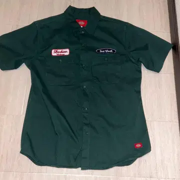 Dickies 반팔 워크 셔츠 M 다크 그린