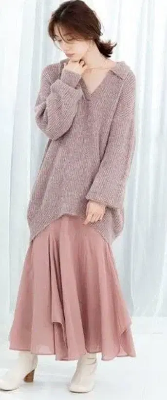 Lily Brown 니트 & 플레어 스커트 셋업