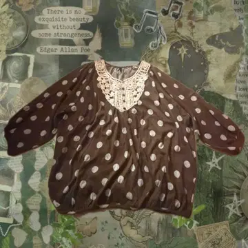 모리걸 페어리 그런지 도트 긴팔 판초