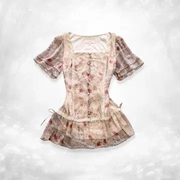 페어리 그런지 모리걸 꽃무늬 상의