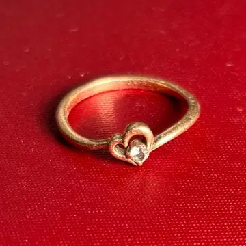 사만사 티아라 핑크 골드 K10 크리스탈 하트 반지