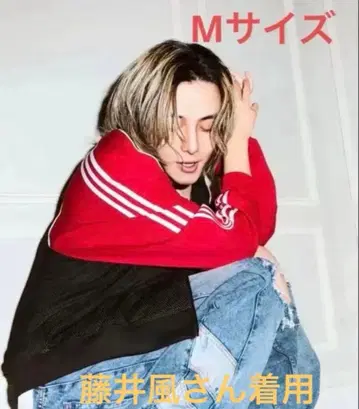 adidas 루즈 메쉬 트랙탑 후지이 카제 착용 블랙 x 빨간색 M