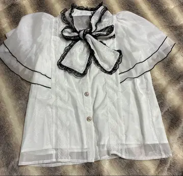 couture BY ROJITA rojita 플레어 슬리브 시어 블라우스