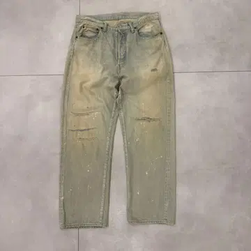 A.PRESSE Washed Denim Wide Pants(BLEACH)